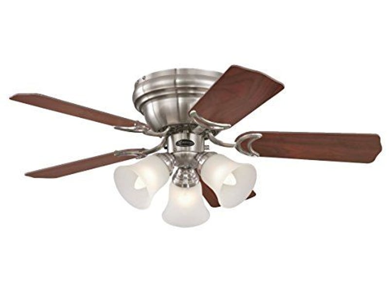 Westinghouse 7207340 contempra trio ventilateur de plafond e27 métal nickel brossé 7207340 - Conforama B