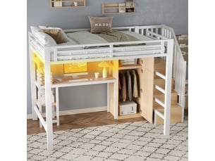 Lit mezzanine 140x200 cm <strong></strong> <strong>YJP-N879P000405K</strong> coloris blanc