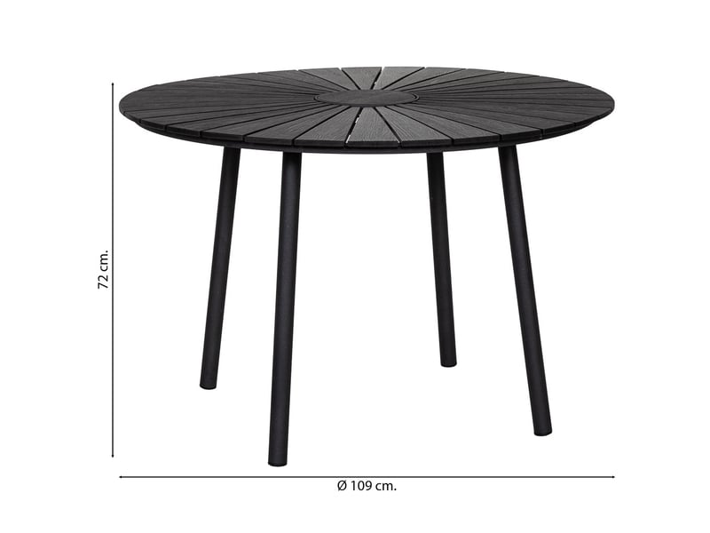  Table en aluminium noir, d109,5 x 72 cm  - Conforama C