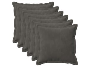 Lot de 6 coussins avec oreiller, coussins décoratifs houten gris foncé fløjl cf51256
