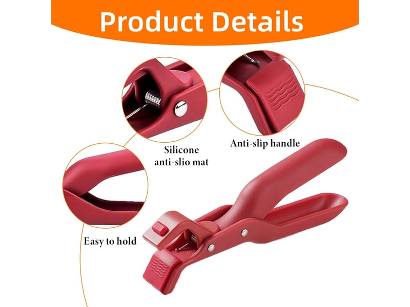  3 pcs pince de cuisine en silicone multi-usages, clip anti-brûlure, pince à vaisselle chaude (rouge &amp; vert, 19x4cm) none - Conforama C