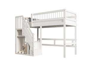 Lit mezzanine 90x200 cm MEUBLIV   coloris blanc