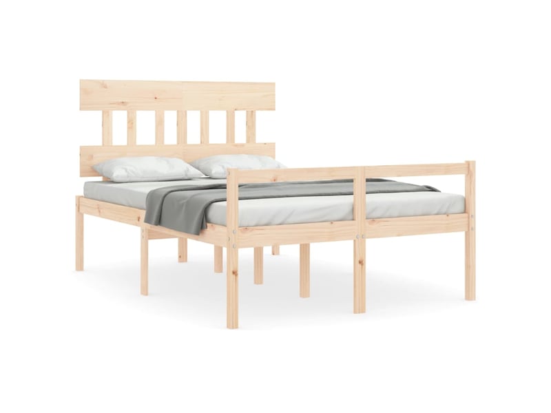  Lit double- lit adulte -  lit pour personne âgée sans matelas 120x200 cm bois massif  - Conforama A