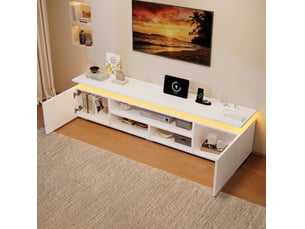Meuble tv coloris blanc 180 cm <strong>MODFU</strong> <strong></strong>