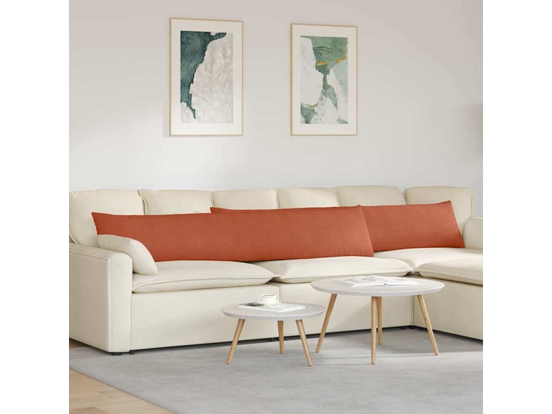 Lot de 2 coussins de canapé, coussins décoratifs rouge orange 200 x 40 cm cf59158 - Conforama B