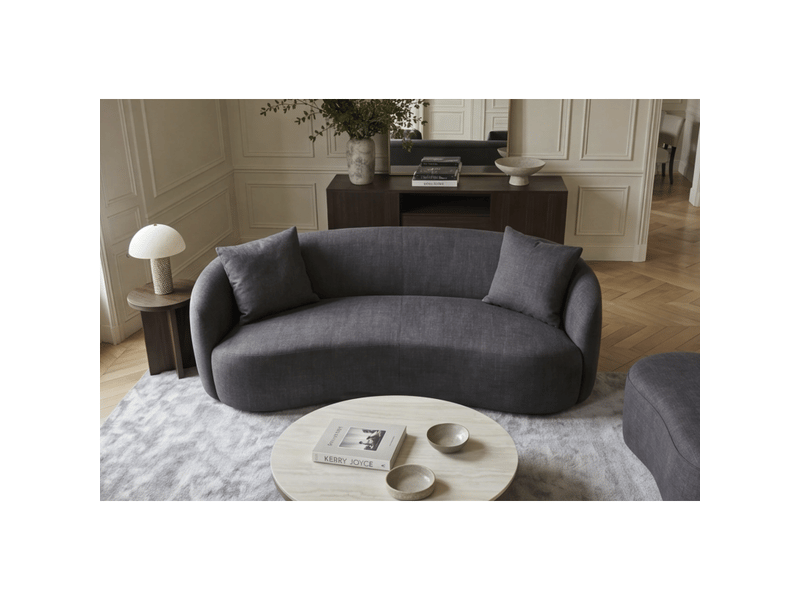 Canapé droit nyjy 2 places en velours – gris graphite – 178 x 67 x 70 cm - Conforama B
