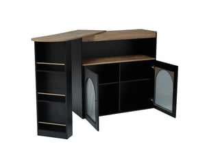 Bar coloris noir <strong>MERAX</strong> <strong>table de bar noir</strong> - 138 cm