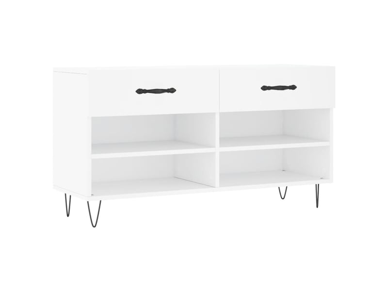  Banc à chaussures, meuble à chaussures blanc 102x35x55 cm bois d'ingénierie shl4022  - Conforama A
