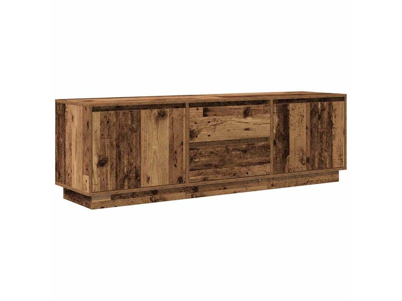  Meuble tv - banc tv - meuble de rangement avec éclairage led vieux bois 160,5x41x50 cm  - Conforama C