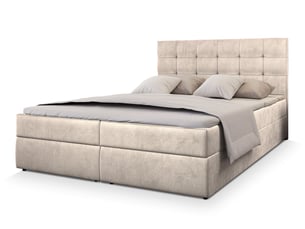 Lit avec rangement 160x200 cm <strong>MASSENO</strong> <strong></strong> coloris beige