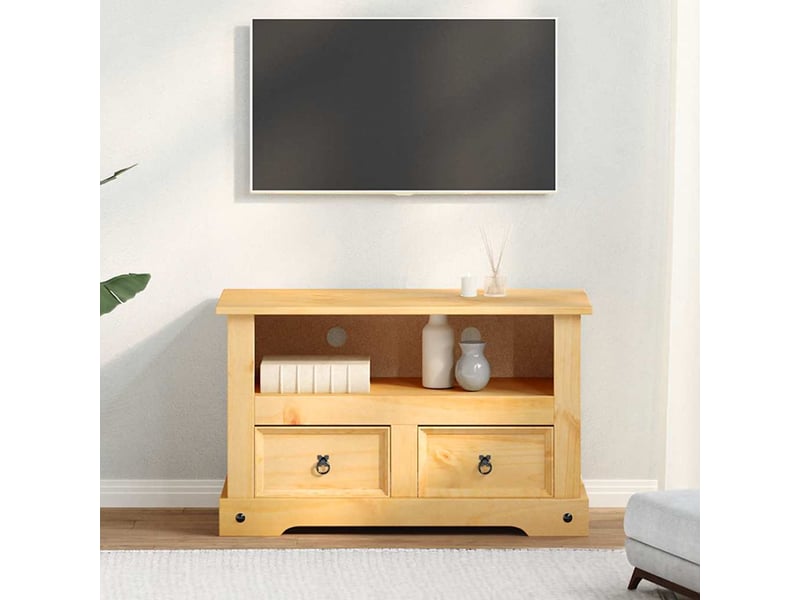  Meuble tv - banc tv - meuble de rangement gamme corona pin mexicain 91x43x56 cm  - Conforama C