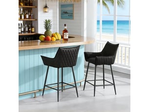 tabouret de bar <strong>STILVORA</strong> - gris hauteur d'assise 62 cm vendu Par paire