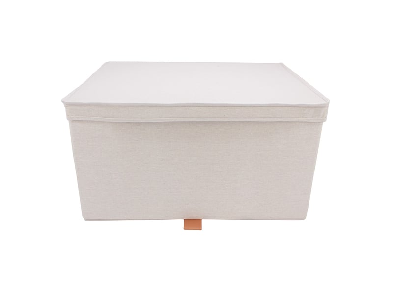  Boîte dressing à couvercle tissu aspect lin beige xl 54 x 46 x 29 cm 62883 - Conforama D