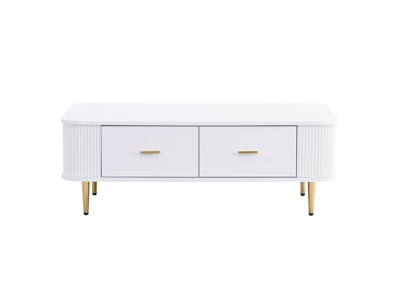  Table basse 105x51x38 cm 4 tiroirs mdf blanc  - Conforama D