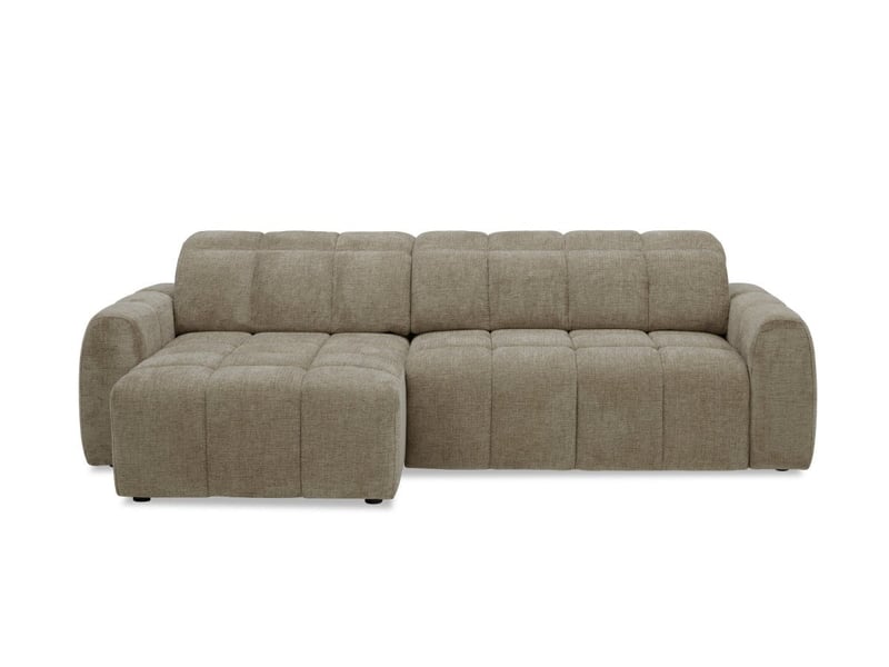  Canapé d'angle relax électrique en velours chiné taupe dania -angle gauche KF8665B-M3-TAU - Conforama E