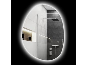 Miroir salle de bain led 80x60 cm mural antibuée mémoire ip44 argenté, compatible maison