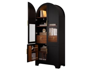 Buffet 4 porte(s) 1 tiroir(s) Fay Lum - 76 cm coloris noir