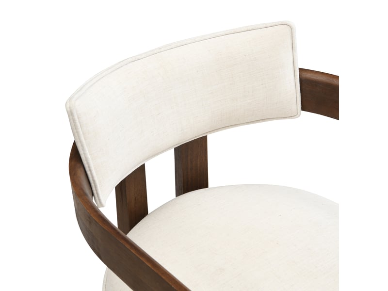  Lot de 6 chaises de salle à manger 57,5 x 60,5 x 78,5 cm noyer, tissu en lin avec accoudoirs  - Conforama E