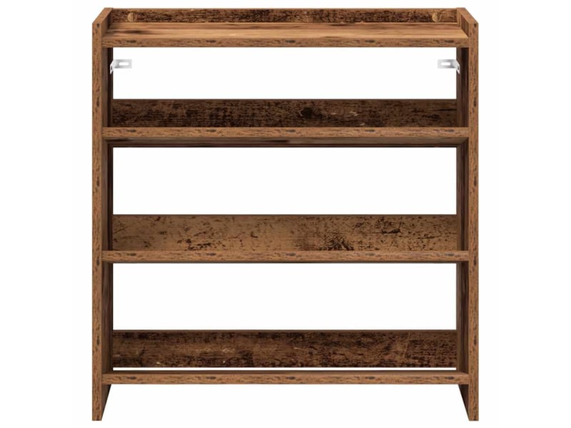  Meuble à chaussures, étagère à chaussures vieux bois 60x25x62 cm bois d'ingénierie  - Conforama D
