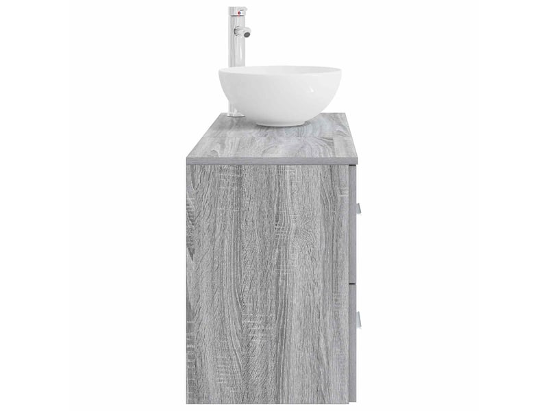  Ensemble de mobilier de salle de bain 2 pcs sonoma gris shl208  - Conforama D