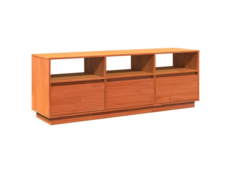  Meuble tv - banc tv - meuble de rangement  marron 140x37x50 cm bois pin massif  - Conforama A