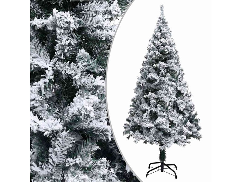  Sapin de noël artificiel, arbre de noël avec neige floquée vert 150 cm pvc  - Conforama B