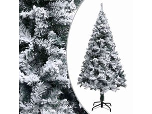 Sapin de noël artificiel, arbre de noël avec neige floquée vert 150 cm pvc