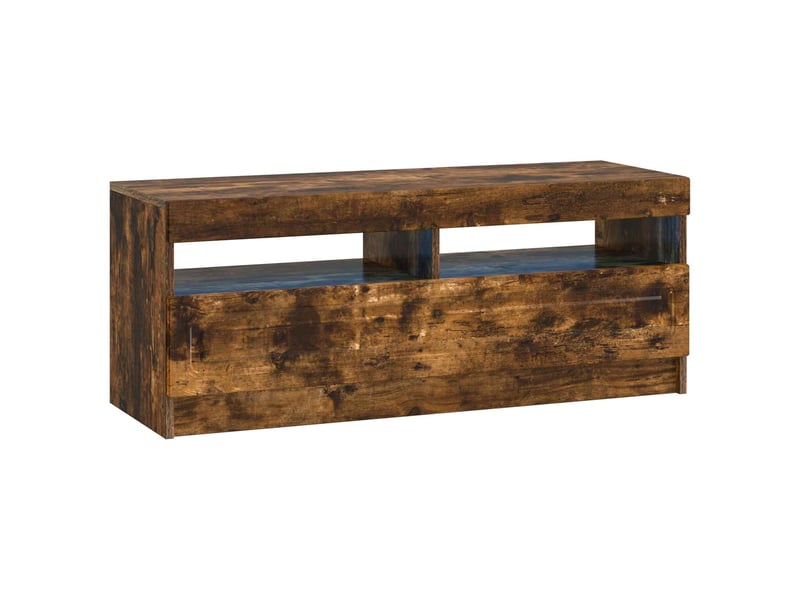  Meuble tv - banc tv - meuble de rangement led chêne fumé bois d'ingénierie  - Conforama A