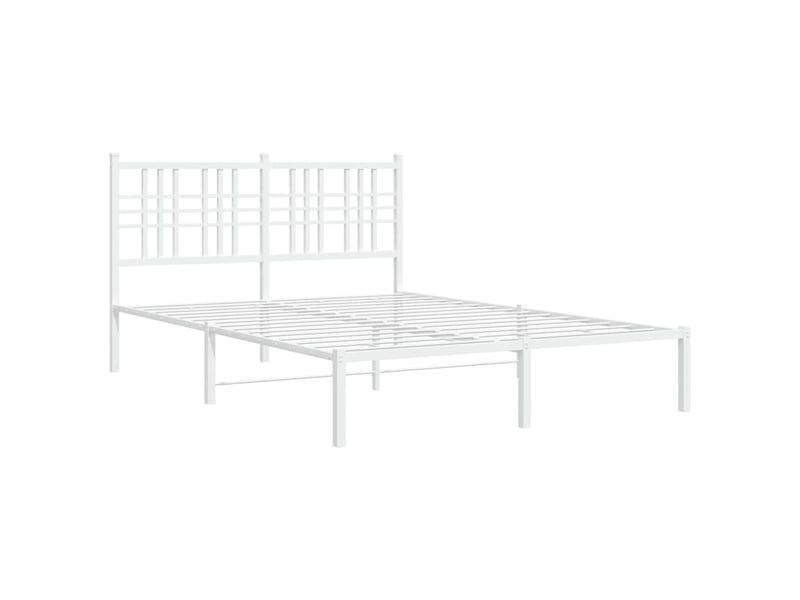Lit double- lit adulte - cadre de lit métal sans matelas et tête de lit blanc 120x190 cm - Conforama B