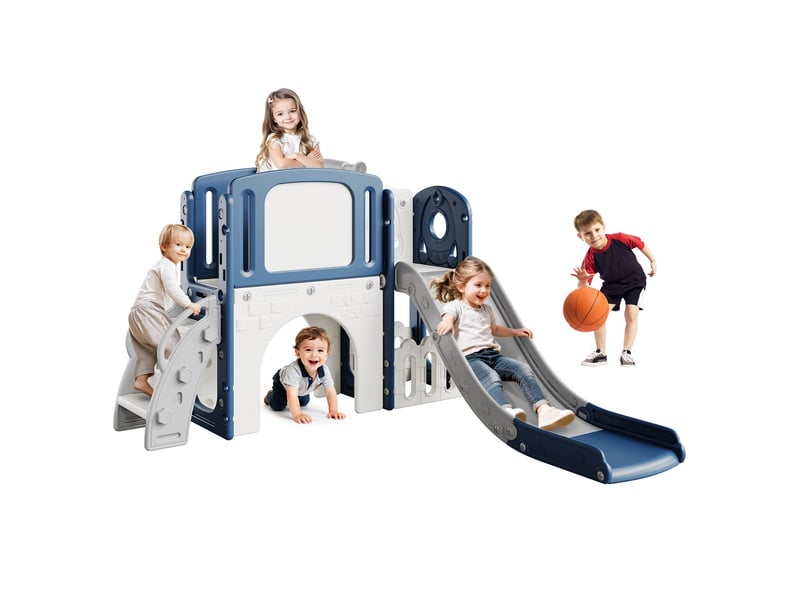  Ensemble glissoire-escalade 8 en 1 pour enfant, panier, tunnel, lunette, rangement, 1-3 ans – bleu PTG_336EDYKE - Conforama C