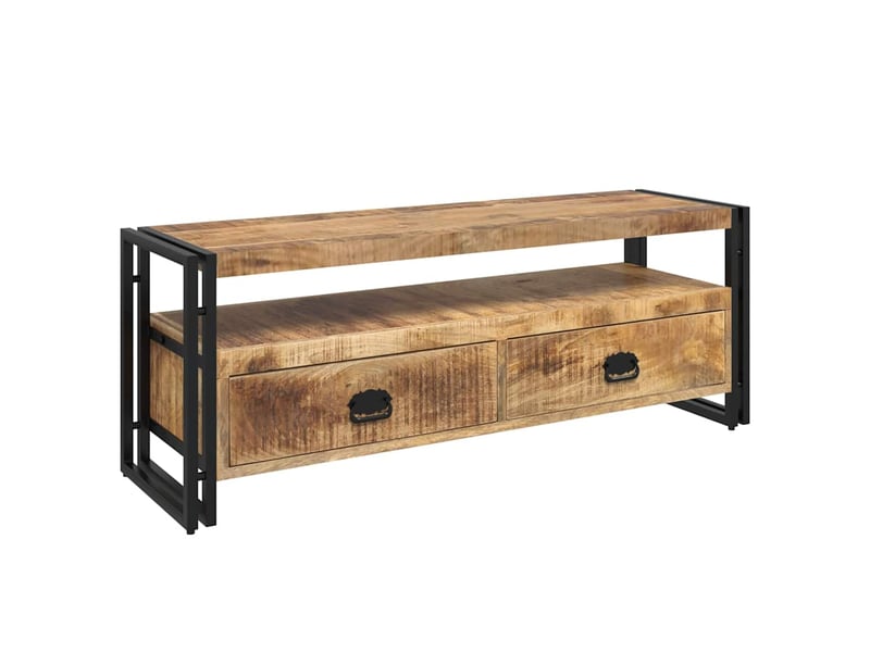  Meuble tv - banc tv - meuble de rangement 120x35x45 cm bois solide de manguier  - Conforama A