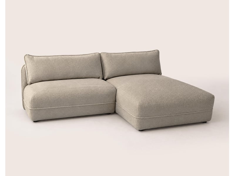  Lucien - canapé d'angle droit 4 places ouvert en tissu bouclette -  - taupe LUCIEN - Conforama D