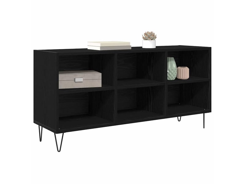  Meuble tv - banc tv - meuble de rangement 103,5 x 30 x 50 cm chêne noir bois d'ingénierie  - Conforama C