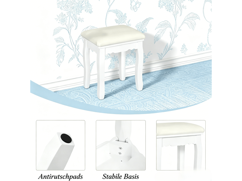  Tabouret à chaussures, tabouret de piano, tabouret de vanité chic, tabouret de dressing rembourré, tabouret de chambre (uniquement avec tabouret de 1005004887505768-1 - Conforama E