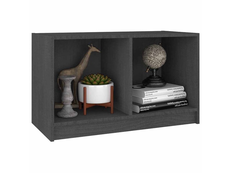  Meuble tv - banc tv - meuble de rangement gris 70x33x42 cm bois de pin massif  - Conforama D