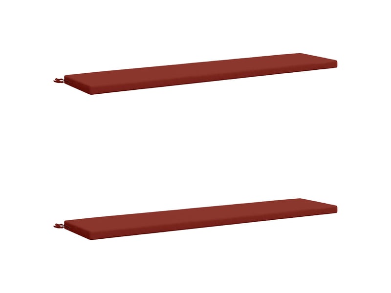  Lot de 2 coussins de banc, coussins d'assise soest 100 % polyester rouge cf57367  - Conforama A