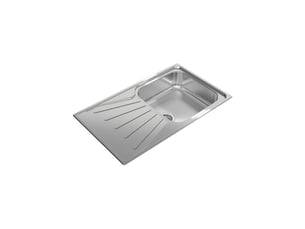 Evier cuisine encastrable 50 cm inox mat reversible 1 cuve 1 egouttoir