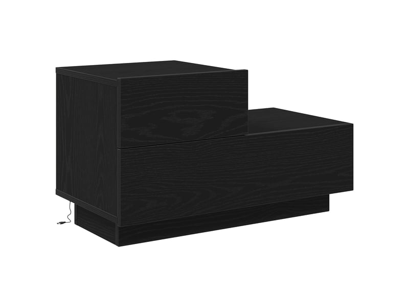  Table de chevet - cabinet de chevet - table de nuit chêne noir 70 x 36 x 40,5 cm  - Conforama A