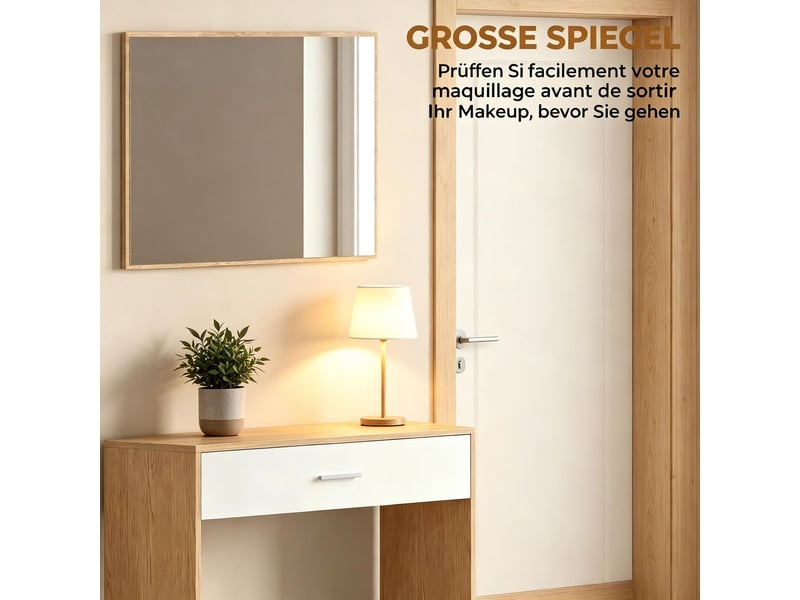  Table d'appoint miroir style moderne organisateur d'entrée  - Conforama D