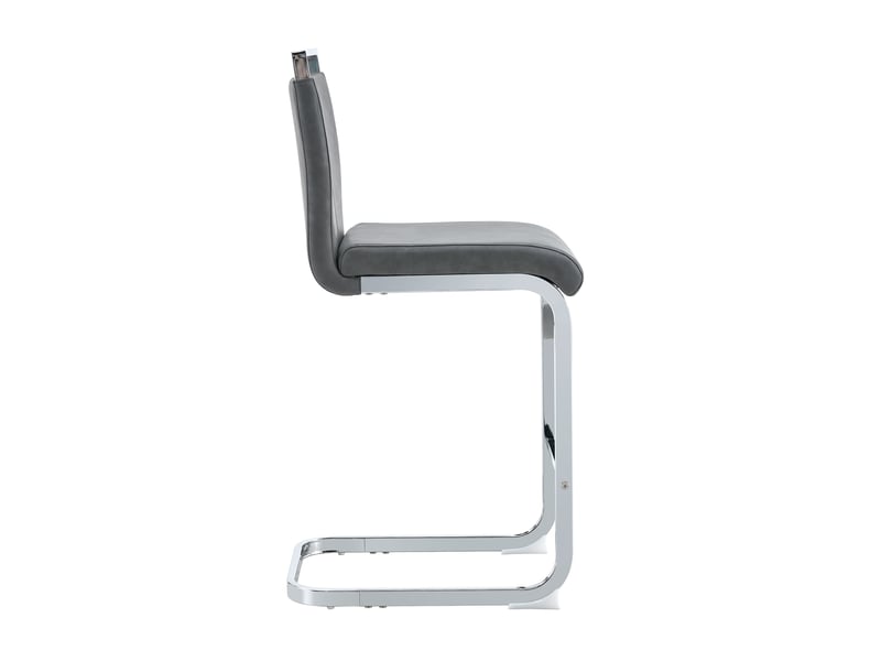  Lot de 2 tabourets de bar en similicuir pu gris, pieds en métal W3658P358524 - Conforama B