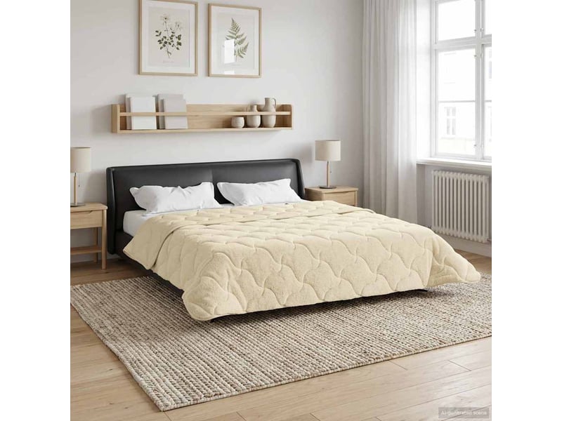  Couette - duvet d'été 200 x 240 cm été crème respirant  - Conforama D