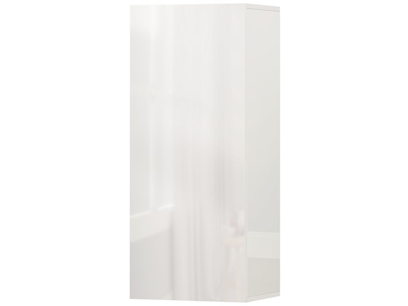  Meuble mural de salle de bain, étagère réglable en verre trempé, porte sans poignée, moderne, 30x23,4x71,2cm, blanc  - Conforama B