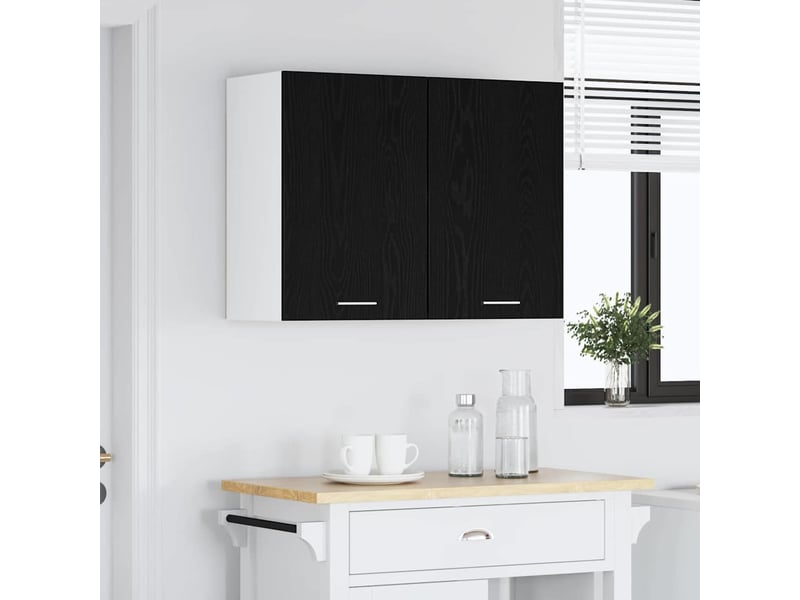  Meuble de rangement, armoire suspendue lyon chêne noir 80x31x60cm shl1589  - Conforama D