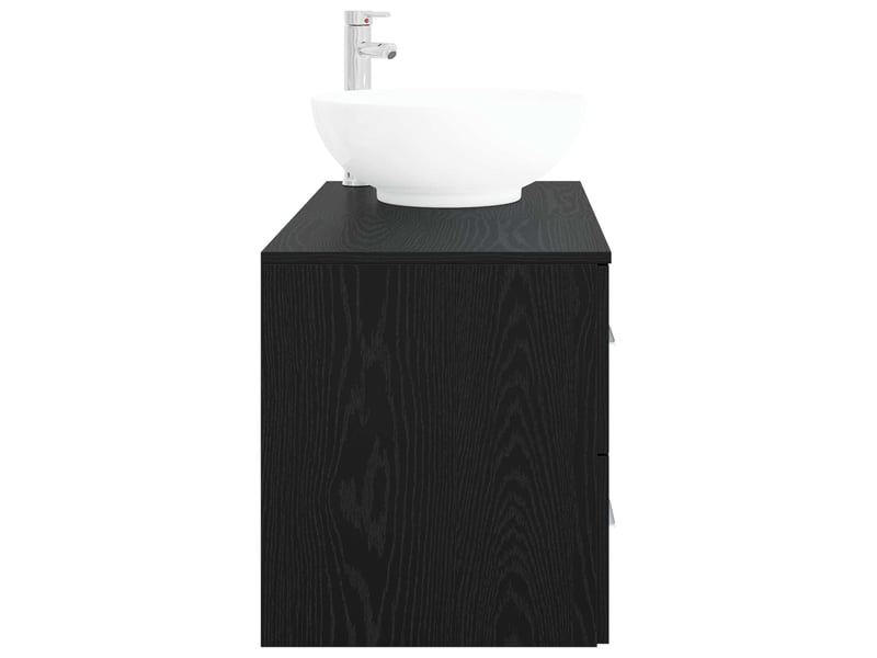 Ensemble de mobilier de salle de bain 2 pc chêne noir cf64110 - Conforama D