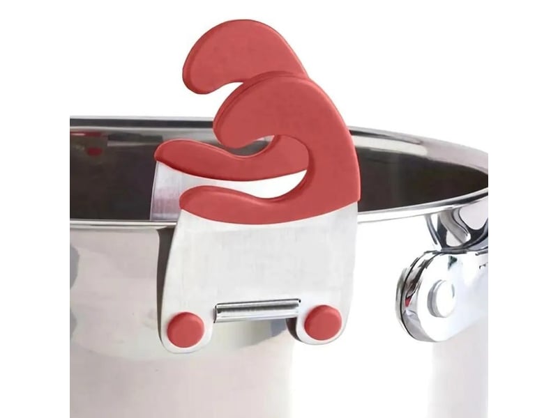  5 pièces porte-cuillère - anti-brûlure en silicone poignée pot clip de fixation - pour cuillère, ustensiles de cuisine bol clip - noir  - Conforama E