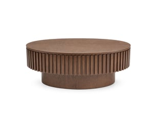 Table basse ovale coloris bois foncé IKSETERA TRADING LTD - 60 cmx98 cm