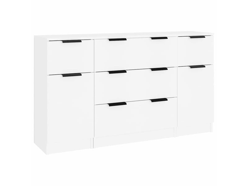  Buffets 3 pcs - bahut - meuble de rangement blanc bois d'ingénierie  - Conforama A