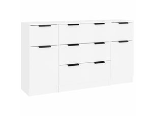 Buffets 3 pcs - bahut - meuble de rangement blanc bois d'ingénierie