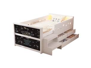 Lit simple 90x200 cm <strong>MODENUIT </strong>  <strong></strong> coloris blanc