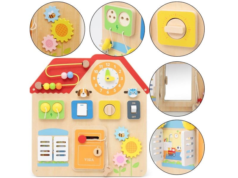 Tableau d'activités viga 44823 - maison d'éveil en bois 6971608448232 - Conforama A